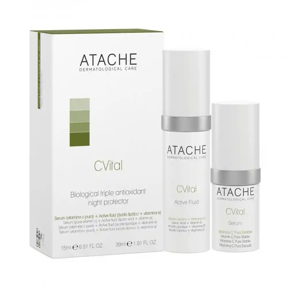 Atache Sérum Facial C Vital Triple Antioxidante Active Fluid + Sérum C Vital