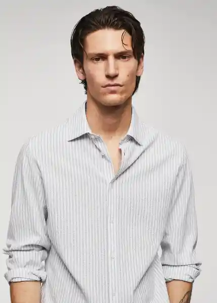 Camisa Arenal Blanco Talla M Hombre Mango