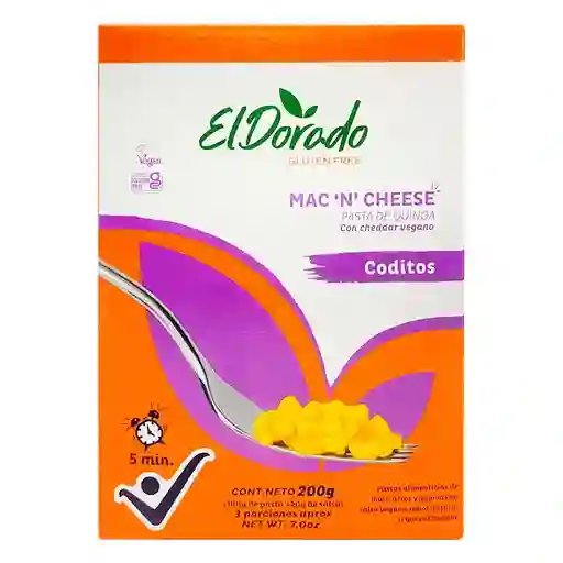 Pasta Quinoa Cheddar Vegano El Dorado