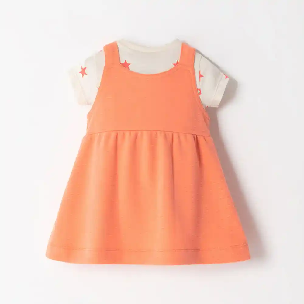 Conjunto de Vestido Corto en Algodón Bebita Celeste Baby Fresh