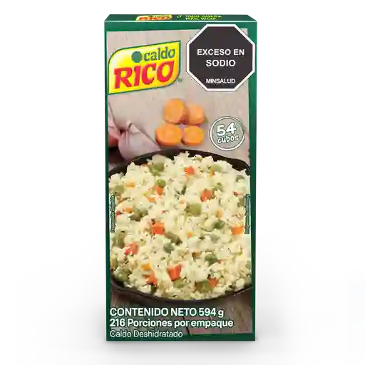 Caldo RICO deshidratado con verduras 54 cubos x 594g
