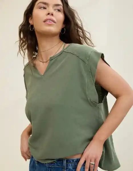 Camiseta Aerie Verde Talla Medium 3854331 American Eagle