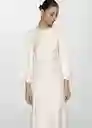 Vestido Rosalin-a Offwhite Talla XL Mujer Mango