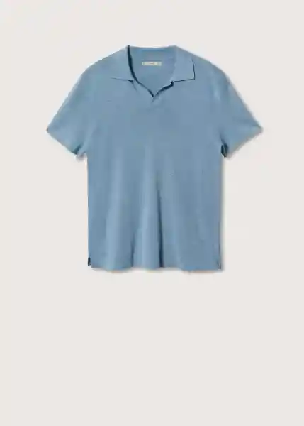 Polo Lino Celeste Talla S Hombre Mango