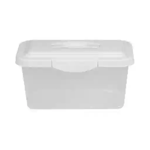 Krea Caja Organizadora Transparente Tapa Color Blanca 6 L