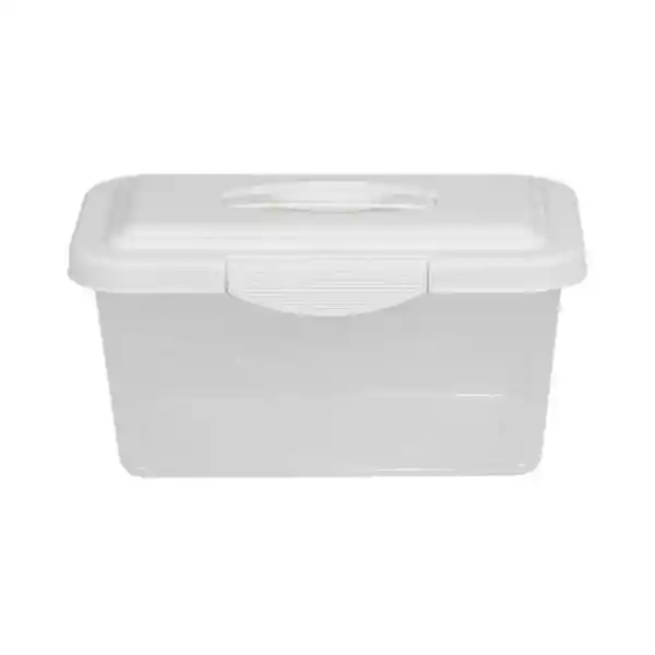 Krea Caja Organizadora Transparente Tapa Color Blanca 6 L