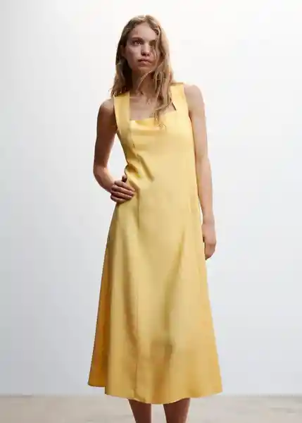 Vestido Boscol-H Amarillo Pastel Talla L Mujer Mango