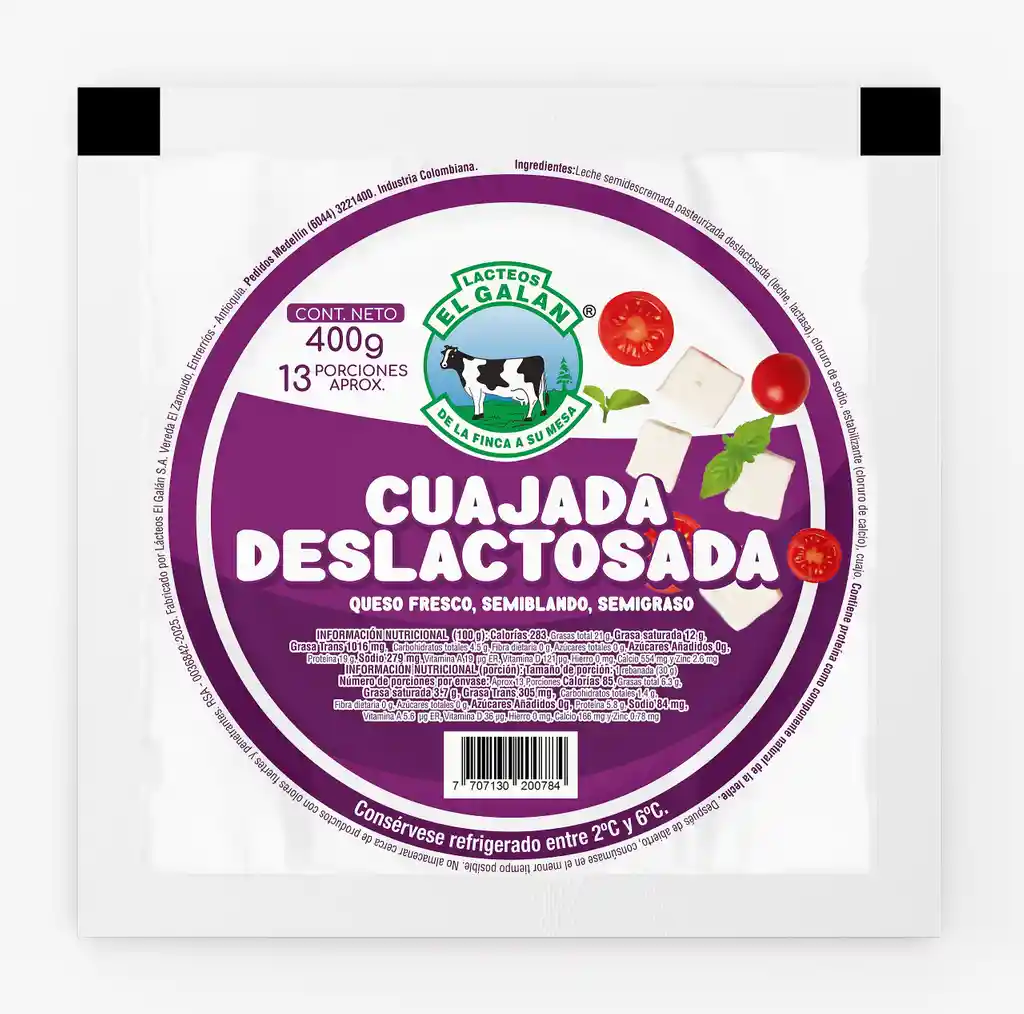 Cuajada Deslactosada El Galan*400gr