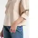 Camisa Gala Beige Goma Medio Talla L Naf-Naf 