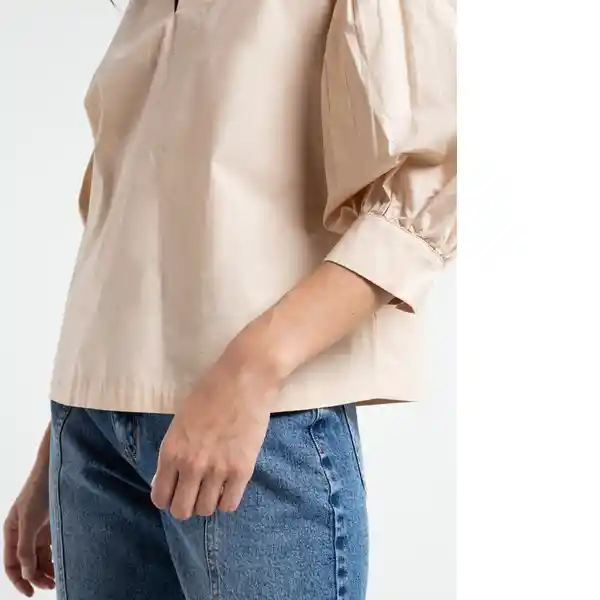  Camisa Gala Beige Goma Medio Talla L Naf-Naf 
