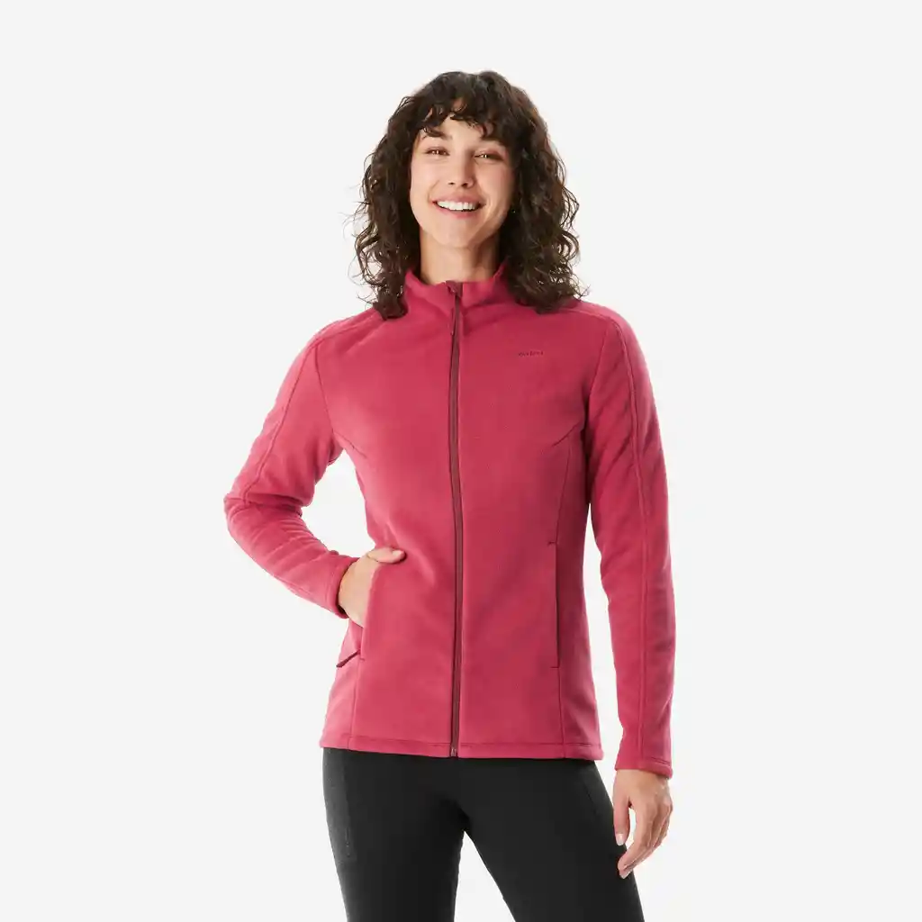 Saco Polar de Senderismo Para Mujer Quechua Mh500 Rojo