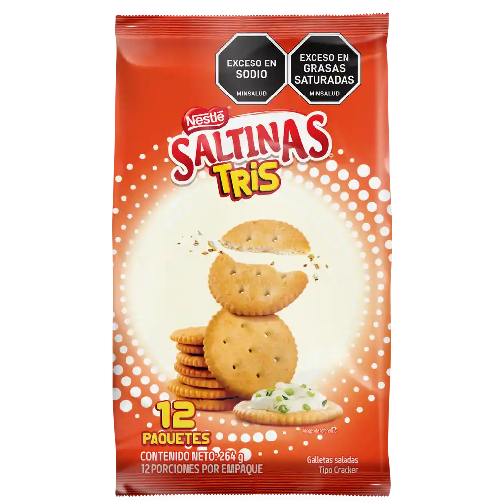 Galletas SALTINAS TRIS tipo cracker 12 Unds x 264g