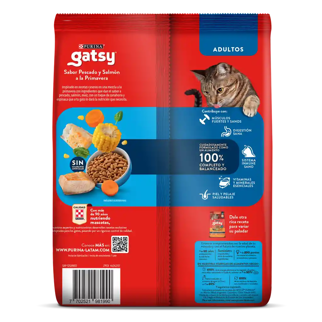 Comida para Gatos Purina Gatsy pescado y salmón 500gr