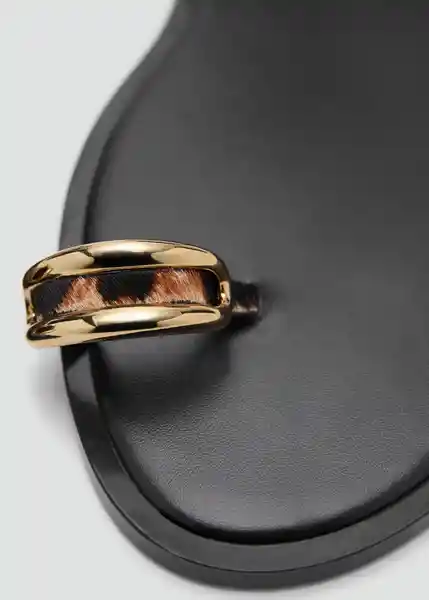 Sandalias Anillo Negro Talla 37 Mujer Mango