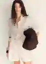 Bermuda Max Blanco Talla 36 Mujer Mango