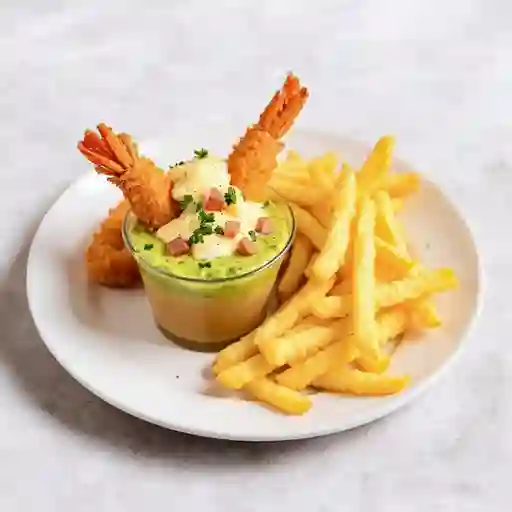 Shot De Langostinos Parmesanos