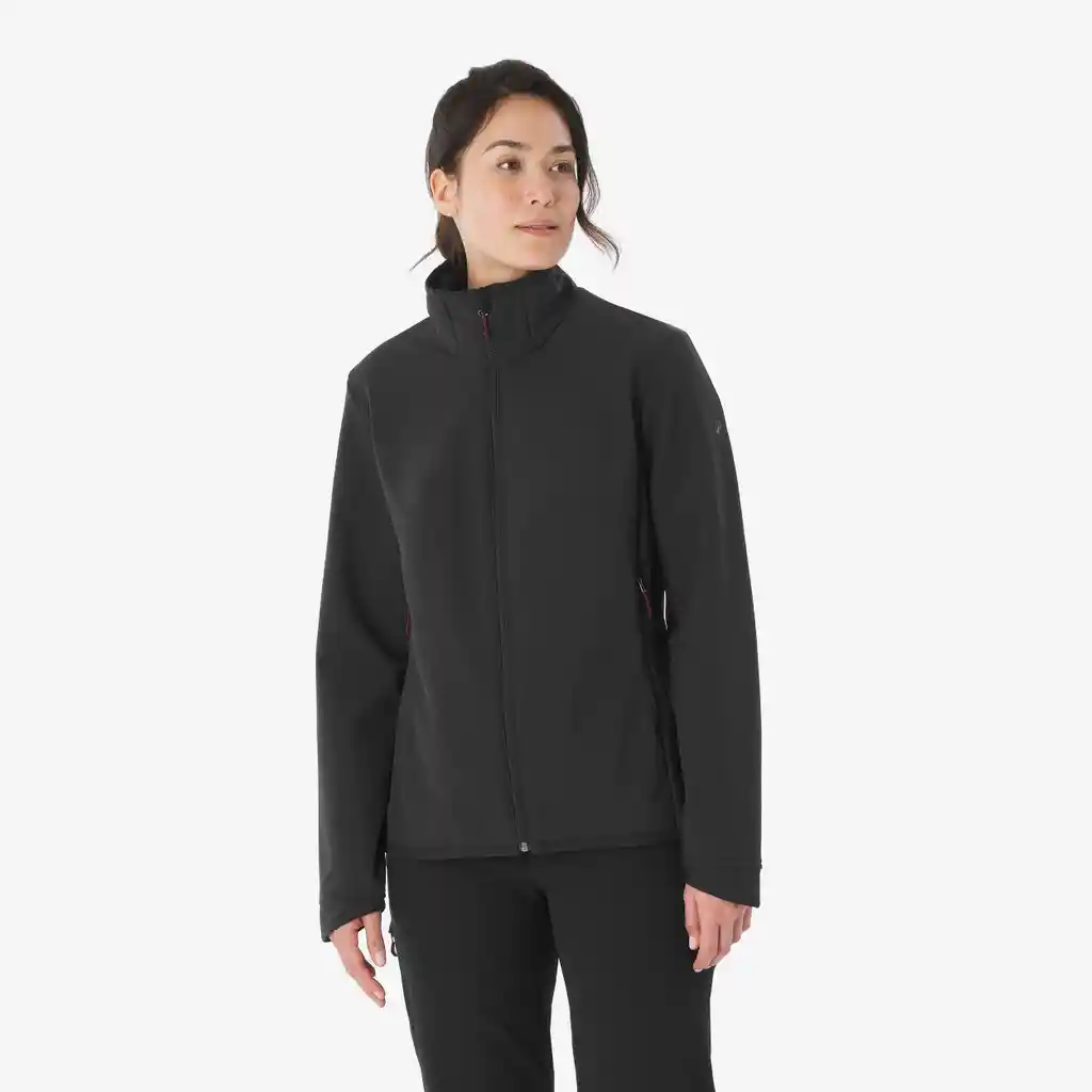 Chaqueta Polar Rompevientos Mujer Mt100 Negro