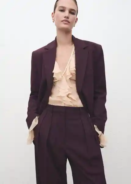 Pantalón Gabi Granate Talla 40 Mujer Mango