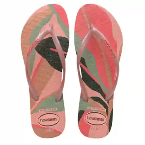 Sandalia Havaianas Mujer Sl Palette Glw Fc Pr Negro/royal/blanco Talla 39-40