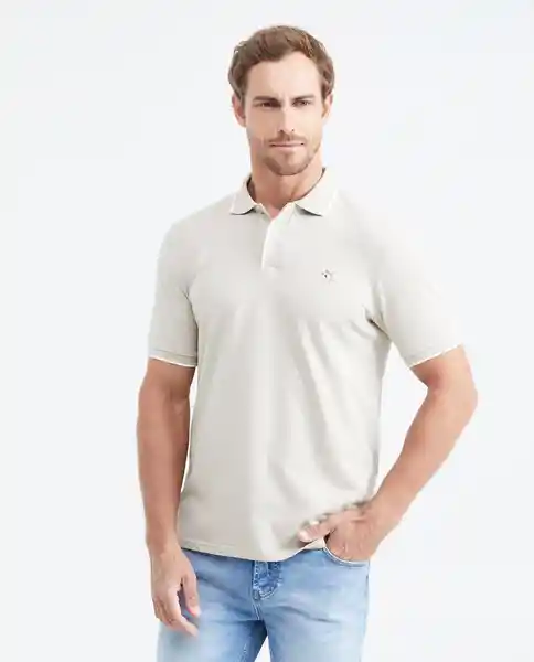 Camiseta Polo Lines Contrast Crudo Pluma Medio Talla M Chevignon