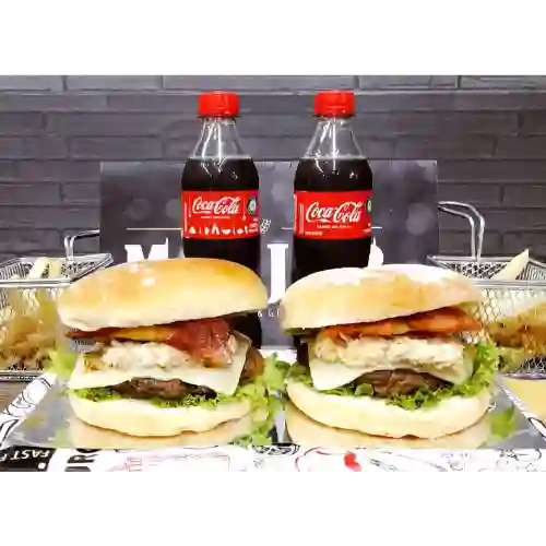 2X1 Hamburguesa Genésis + 2 Pet 250Ml