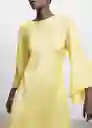 Vestido Rosa-A Amarillo Talla L Mujer Mango