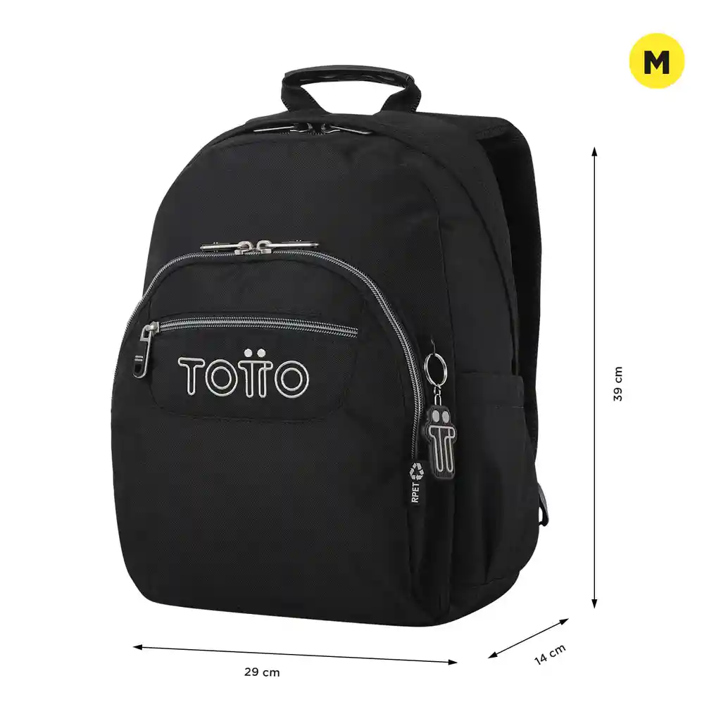 Morral Unisex Gommas Escolar Negro