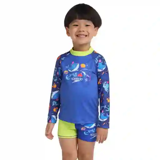 Camiseta Manga Larga Sunshine Dolphin Friends Bebe Masculino Azul-06