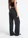 Pantalón Villa Mujer Negro Puro Ultraoscuro Talla 6 Naf Naf