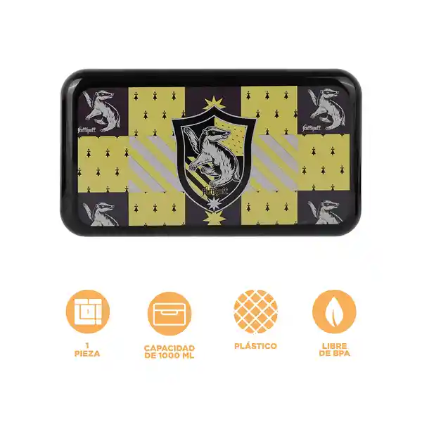 Contenedor Alimentos Serie Harry Potter Hufflepuff Negro Miniso