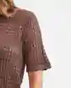 Camiseta Tejida Top Essential Café Tostado Medio M Chevignon