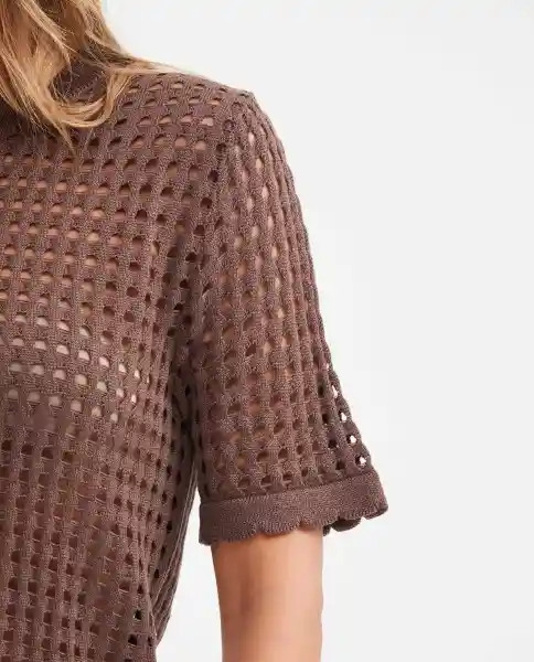 Camiseta Tejida Top Essential Café Tostado Medio M Chevignon