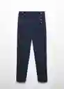 Pantalón Botones Navy Talla 40 Mujer Mango