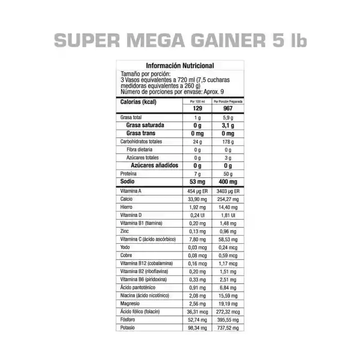 Proteína Hipercalórica Gmn Super Mega Gainer