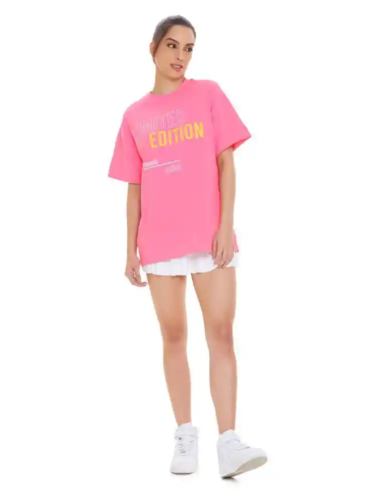 Camiseta Oversize Deportiva M-fucsia