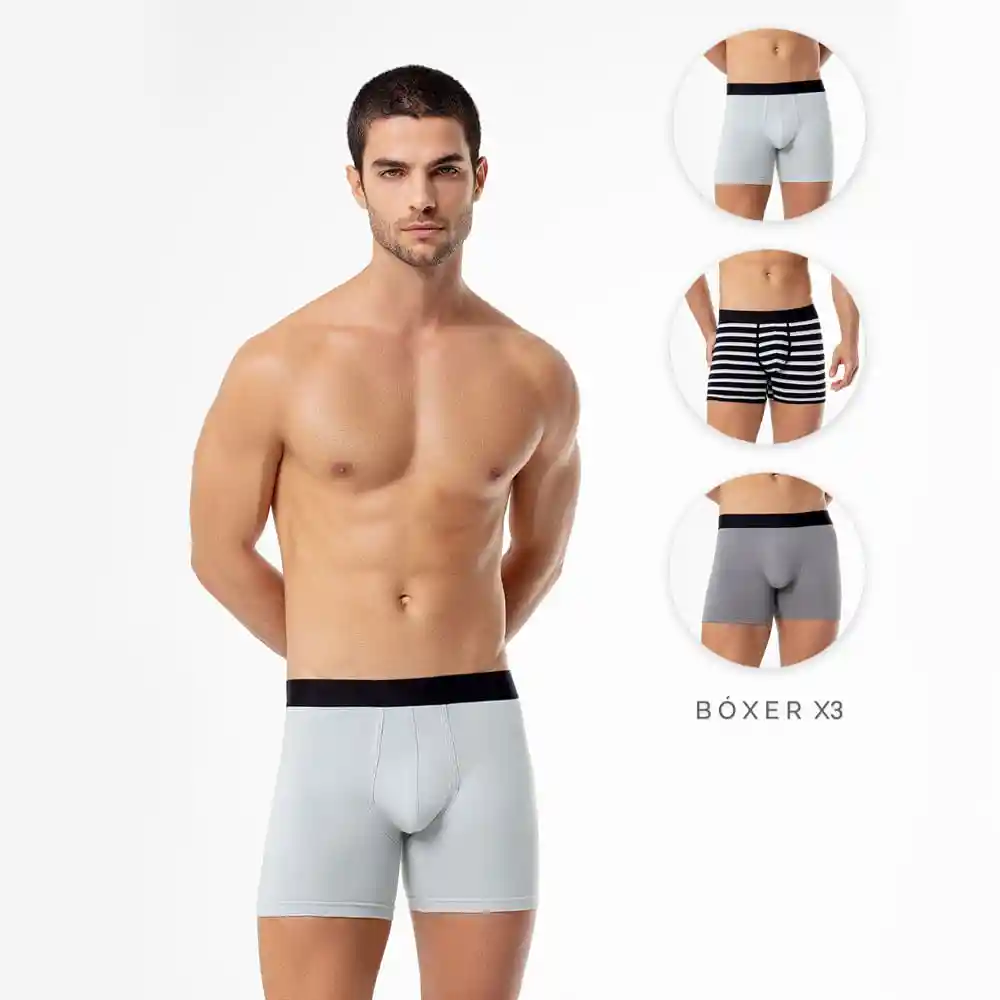 Trio Bóxer en Jersey Algodón Masculino Trio Morrison Gef Talla L