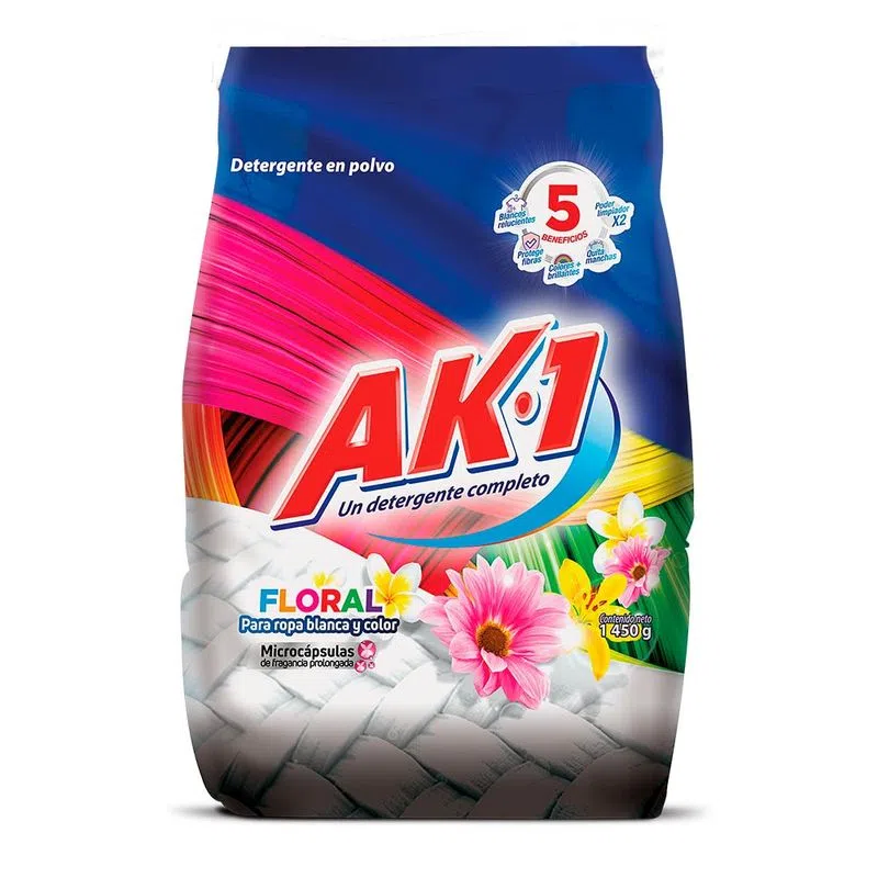 Ak-1 Detergente en Polvo Floral 1450 g