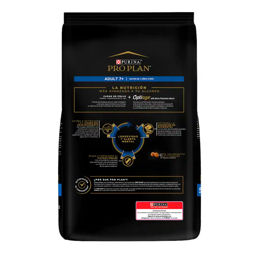 Comida para Gatos Adultos mayores de 7 años Purina Pro Plan x 3 kg