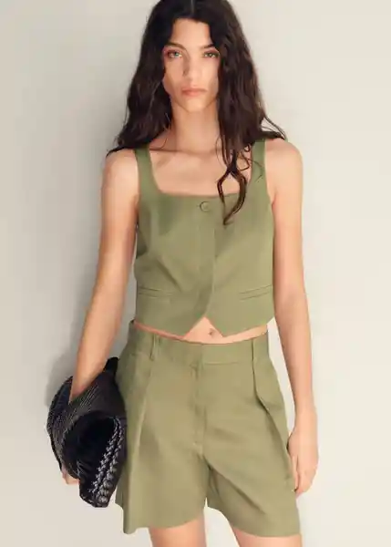 Bermuda Max Khaki Talla 42 Mujer Mango
