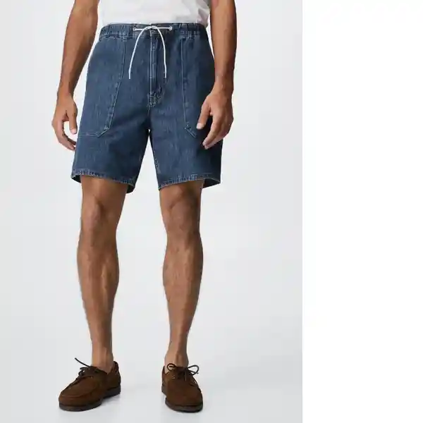 Bermudas Lagos Tejano Oscuro Talla 42 Hombre Mango