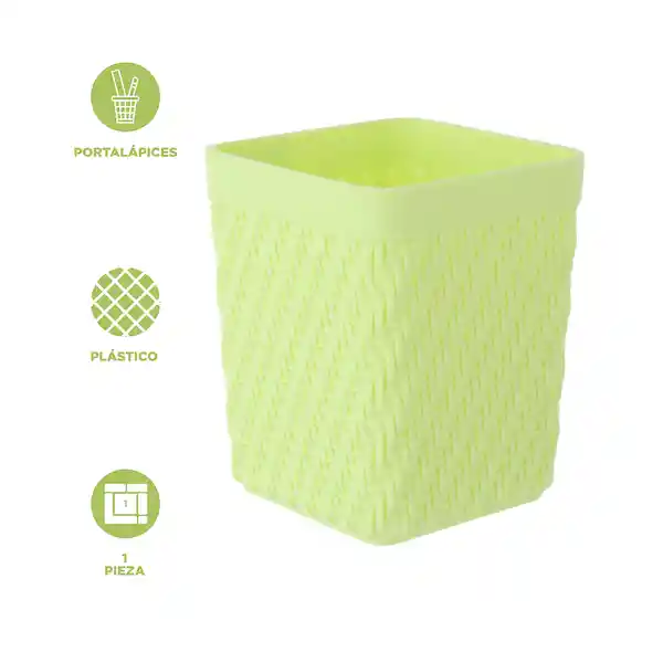 Portalapices de Plástico Verde Serie Miniso