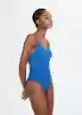 Vestido Bañador Sorrento Azul Talla S Mujer Mango