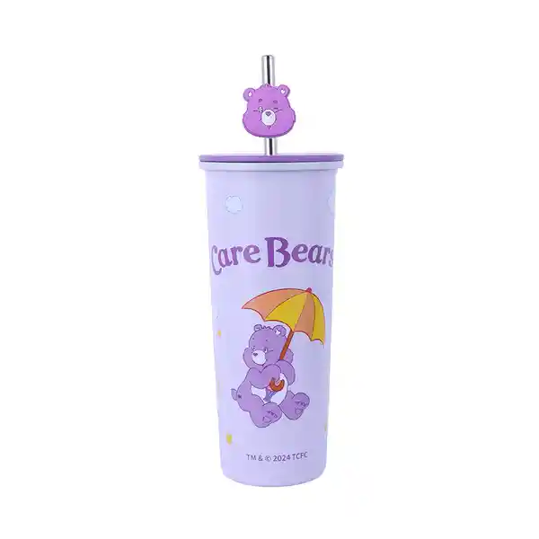 Vaso de Acero Inoxidable Pitillo Care Bears Morado 800 mL Miniso