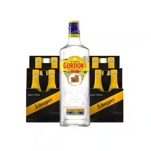 Combo Ginebra Gordons + Tónica Schweppes 300 mL x 4 Und