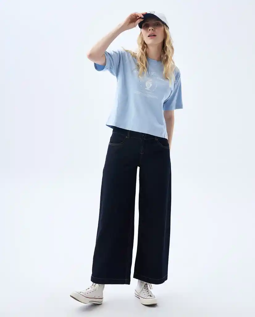 Camiseta Mujer Azul Talla M 602f000 Americanino