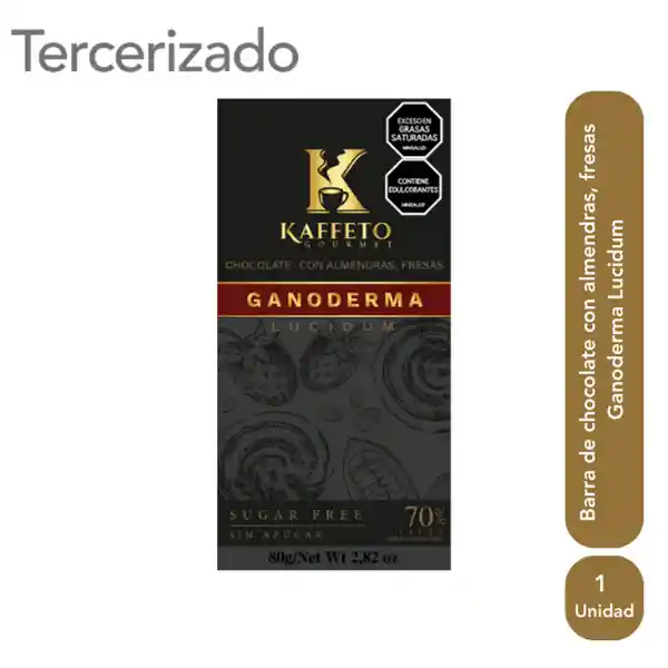 Kafetto Barra de Chocolate Con Almendras Fresas y Ganoderma Lucidum - Kaffeto -