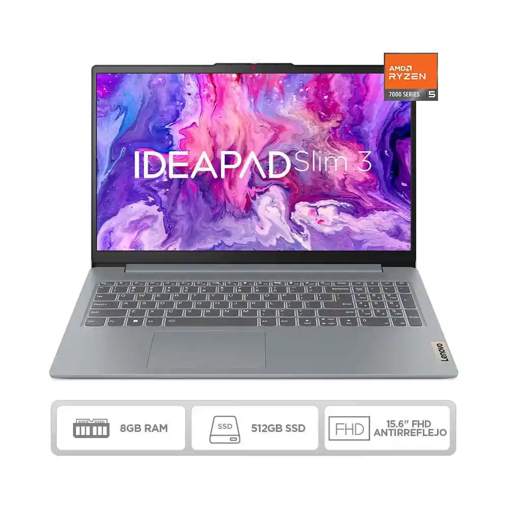 Computador Lenovo - Amd Ryzen 5 7520 u Ram- 8 Gb 512 Gb Ssd Ideapad Slim 3