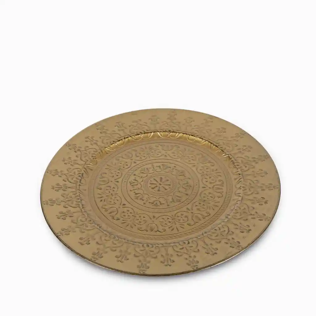 Plato Base Florencia Dorado Ambiente Gourmet
