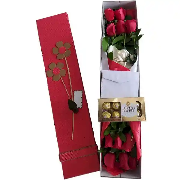 Chocolates Caja 12 Rosas Con