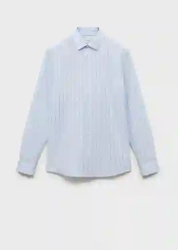 Camisa Rug Celeste Talla XL Hombre Mango